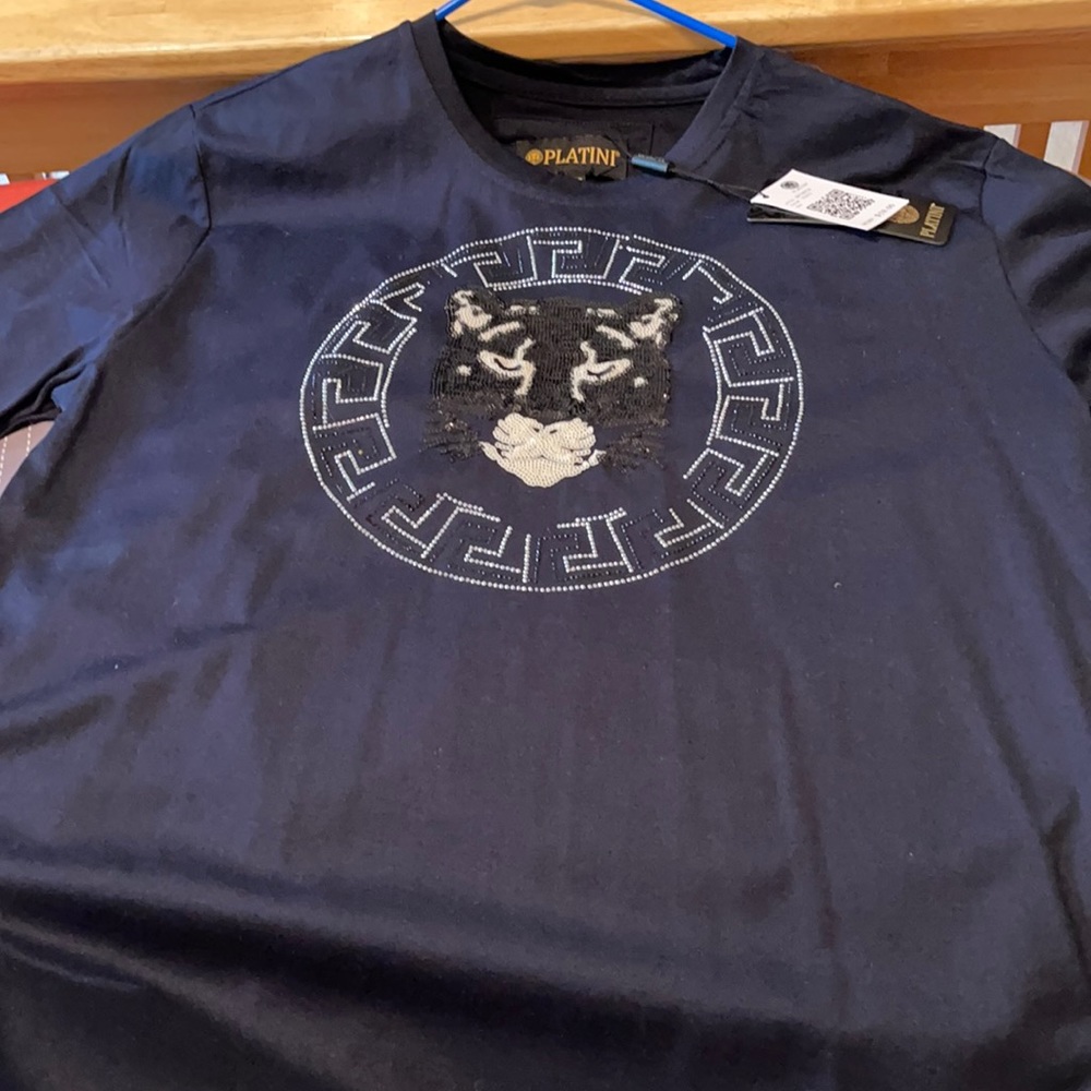 Navy blue Platini design shirt